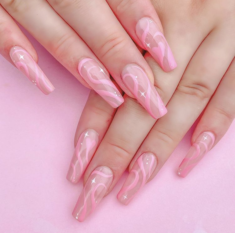 pink and white nails