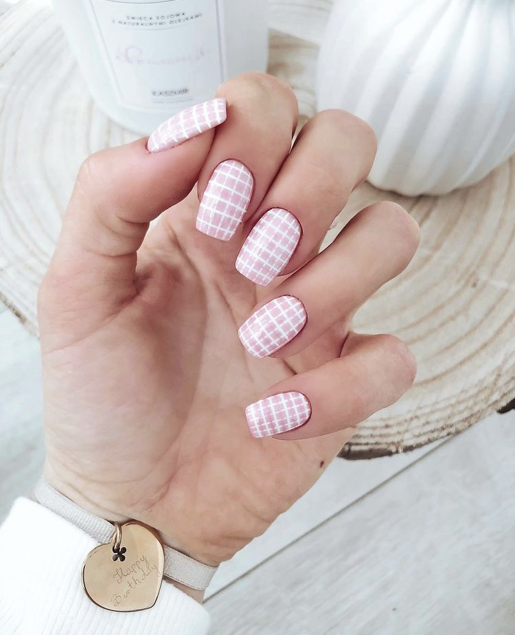 pink and white nails