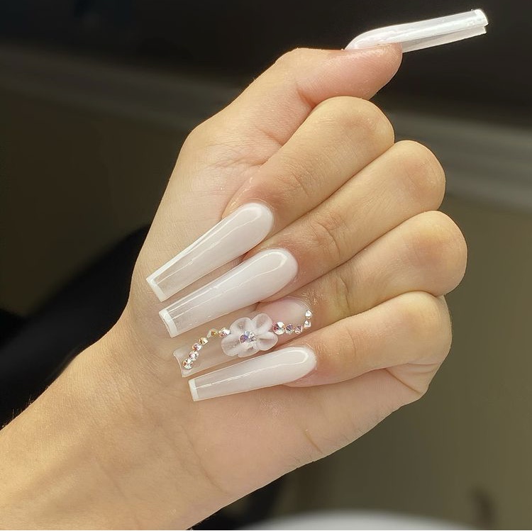 Ombre white nails
