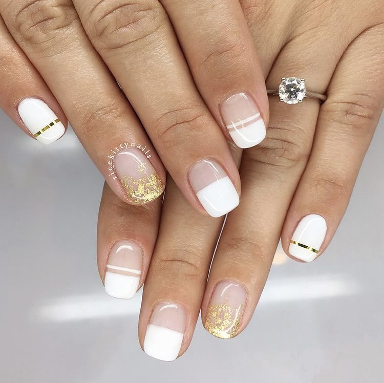 white sparkly nails
