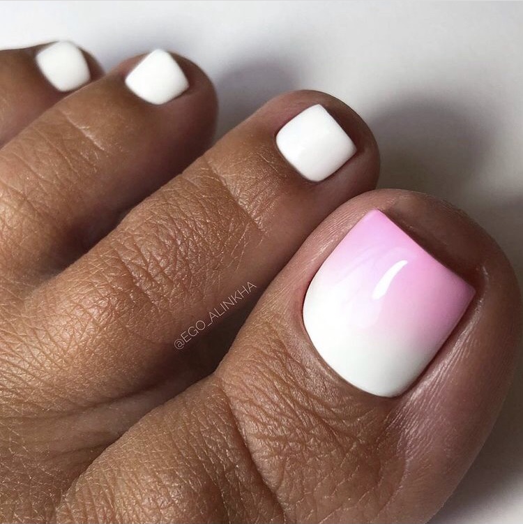 Simple summer white toe nail designs